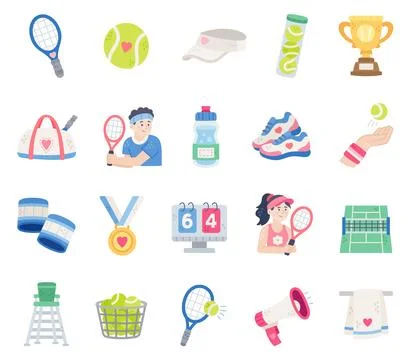 Sport tennis set featuring racket ball イラスト素材