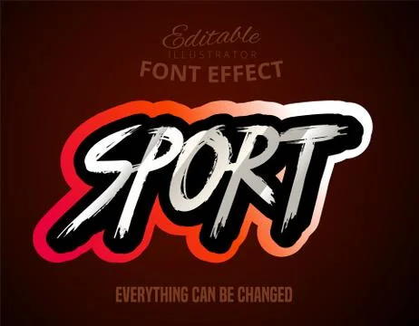 Sport text, editable font effect Stock Illustration