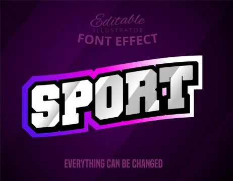 Sport text, editable font effect Stock Illustration