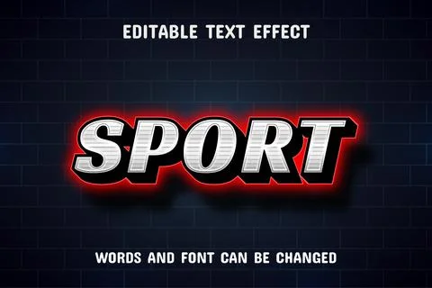 Sport text - neon text effect editable Stock Illustration