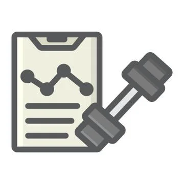 Sport training program filled outline icon Stock Illustration