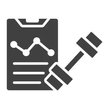 Sport training program glyph icon, fitness Stock Illustration