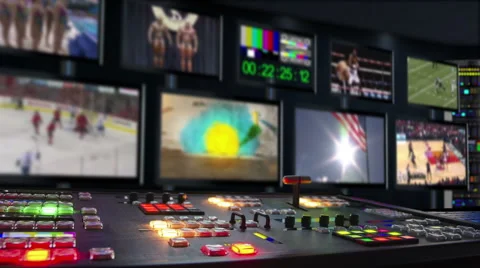 Sport TV Studio Stock Footage