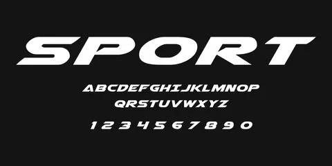 Sport Typography Vector Font – Bold Athletic Typeface for Logos Stock Illustration