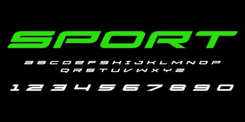 Sport Typography Vector Font – Bold Athletic Typeface for Logos Stock Illustration