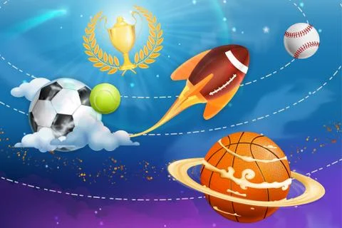Sport universe, vector background Stock Illustration