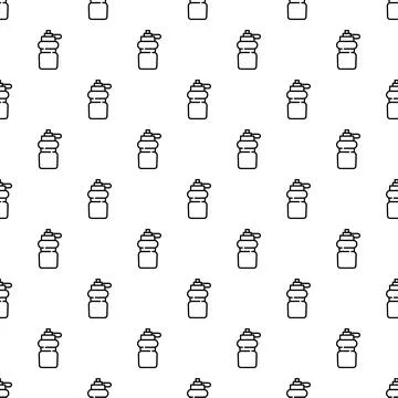Sport water bottle seamless pattern for fitness background Illustrazione stock