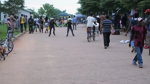 Sporting activities going on in Africa Stockbeeldmateriaal 155701184