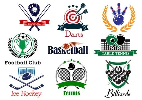 Sporting emblems based on heraldic elements イラスト素材