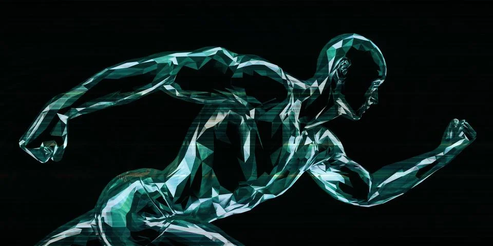 Sporting Event Visualization Captures Intense Athletic Moment Illustrazione stock