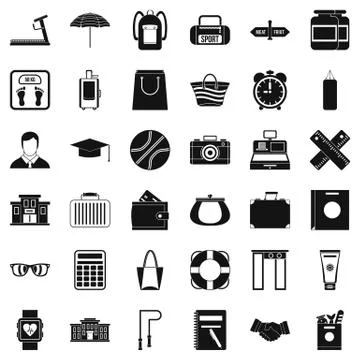 Sporting exercise icons set, simple style 스톡 일러스트