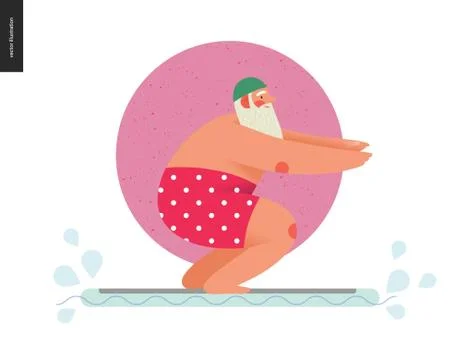 Sporting Santa - pool float fit Illustrazione stock