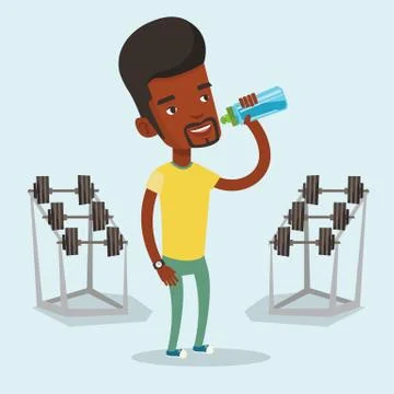 Sportive man drinking water vector illustration Stock Illustration