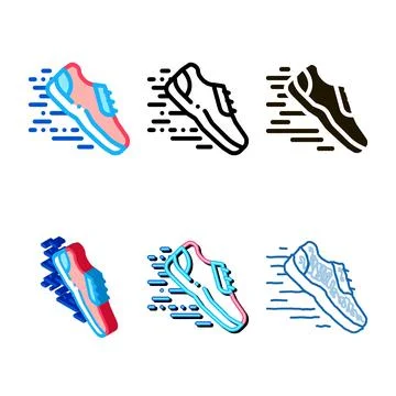 Sportive sneaker icon vector edition outline Stock Illustration