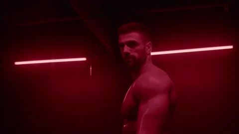 Sportman trainer workout exercise to maintain muscle and biceps for health. Stockbeeldmateriaal 239553753