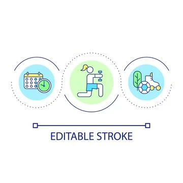 Sports activity schedule loop concept icon Stock Illustration