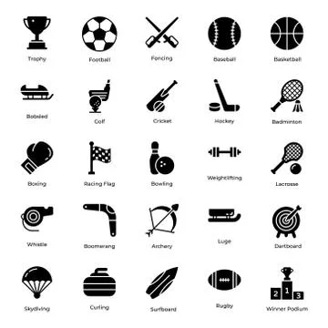 Sports and Awards Solid Vectors Pack Stock Illustration