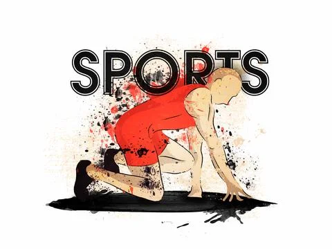 Sports background with Runner. Stock Illustration