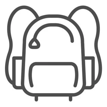 Sports backpack line and solid icon. Sportsman daypack bag with handles symbol Stock Illustration
