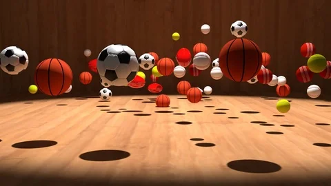 Sports Balls Bouncing Stock Footage 88480390