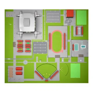 Sports complex top view Stock Illustration