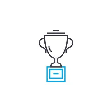 Sports cup vector thin line stroke icon. Sports cup outline illustration, linear Stock Illustration