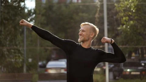 Sports guy posing Stock Photos