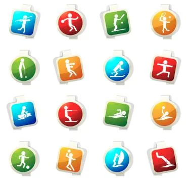 Sports icons set Stock Illustration