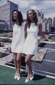 Sports Illustrated models Lana Ogilvie and Tyra Banks Stock Photos