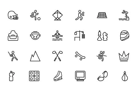 Sports Line Vector Pack Stock Illustration