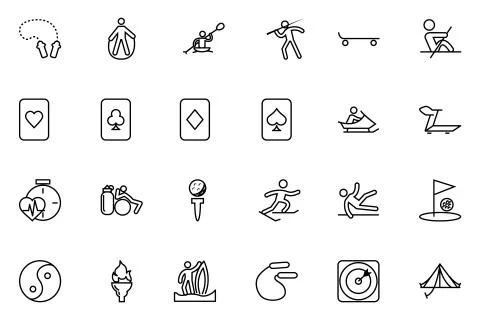 Sports Line Vector Set Stock Illustration