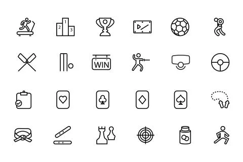 Sports Line Vector Set Stock Illustration