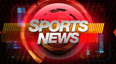 Sports News - Broadcast Graphics Title Animation Stock Footage