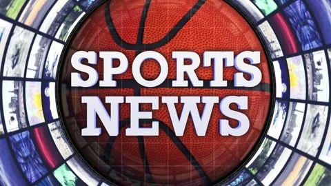 SPORTS NEWS, Monitors Tunnel and Balls, Animation Stock Footage