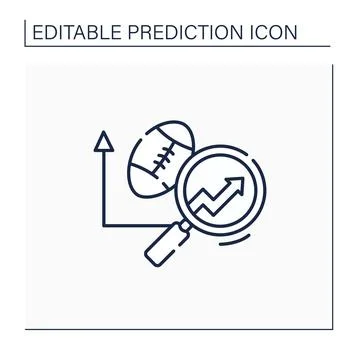 Sports predictive analytics line icon Illustrazione stock