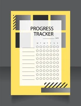 Sports progress tracker worksheet design template Stock Illustration