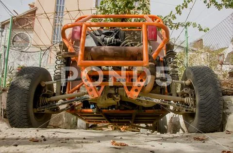 Sports off-road powerful car buggy rear view Stock Photos
