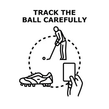 Sports rules vector concept with golf and red card Stock Illustration