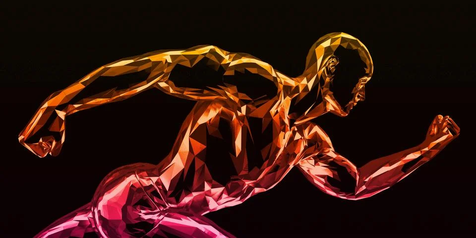 Sports Science Visualization Captures Athletic Motion Essence Illustrazione stock