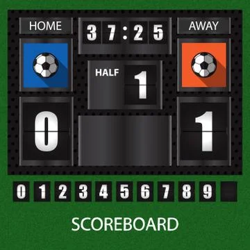 Sports score board with timer Stock Illustration