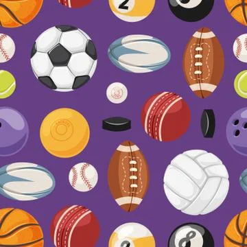 Sports seamless pattern vector illustration Illustrazione stock