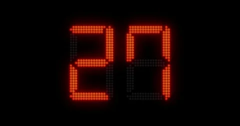 Sports Shot Clock Countdown From 27 to 0 Stock Footage