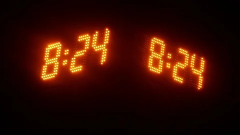 Sports shot clock countdown. Glowing LED screen Stock Footage 100355967