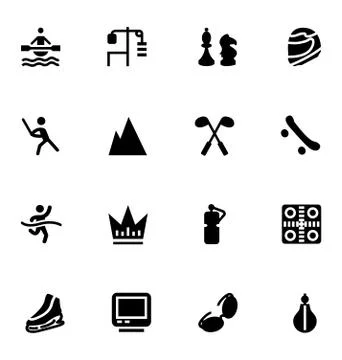 Sports Solid Vector Icons Pack Illustrazione stock