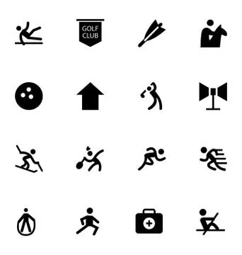 Sports Solid Vector Set Stock Illustration
