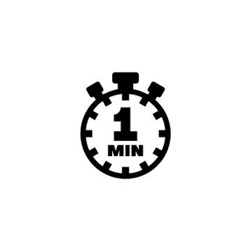 Sports Stopwatch, Countdown Timer Flat Vector Icon Stock Illustration