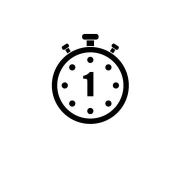 Sports Stopwatch, Countdown Timer Solid Flat Vector Icon Isolated on White Ba Stock Illustration
