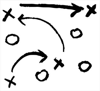Sports strategy plan with arrows Stock Illustration