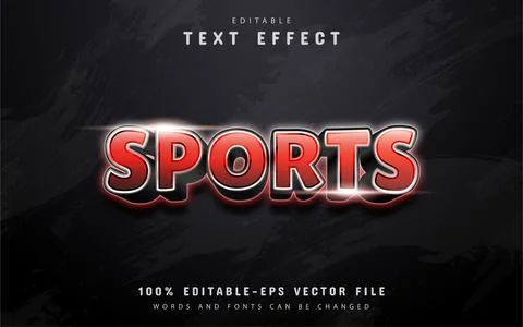 Sports text, red gradient text effect Illustrazione stock
