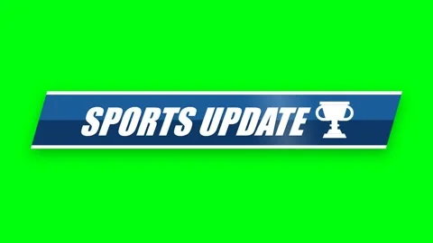 Sports Update Lower Third Title Graphic on Green Screen. Stock Footage 336619978